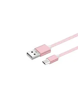 Dáta príslušenstvo Dátový a nabíjací kábel s Micro USB konektorom, dĺžka 1 meter, Pink SA510MU-PK