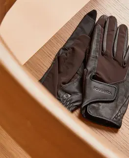 rukavice Klasické jazdecké rukavice kožené karamelové