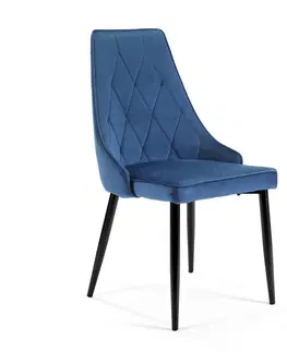 Jedálenské stoličky Glamour kreslo ELA, modré