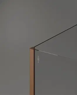 Sprchové dvere MEXEN/S - Kioto Sprchová zástena WALK-IN 110 x 90 x 30 cm, transparent, meď kartáčovaná 800-110-090-221-65-00-030