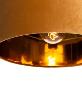 Zavesne lampy Moderné závesné svietidlo žlté so zlatom 40 cm - Rosalina