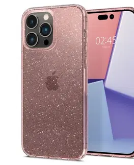 Puzdrá na mobilné telefóny Puzdro Spigen Liquid Crystal Glitter pre Apple iPhone 14 Pro, ružové ACS04955