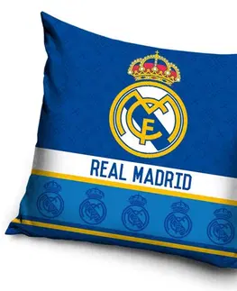 Obliečky Carbotex Obliečka na vankúšik Real Madrid Blue Shields, 40 x 40 cm