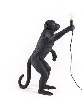 Vonkajšie dekoratívne svietidlá SELETTI LED svietidlo Monkey Lamp stojacia čierna