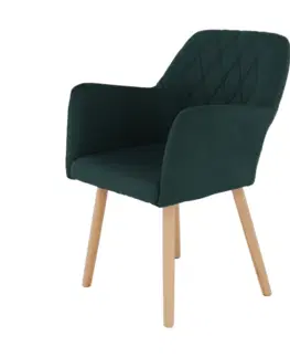 Stoličky Kreslo, smaragdová/buk, EKIN
