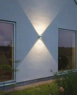Vonkajšie nástenné svietidlá Konstsmide Vonkajšie nástenné LED svetlo Bitonto 2-pl., biela