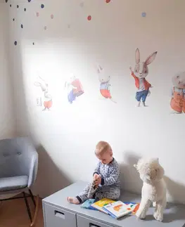 Nálepky na stenu Malí zajkovia z rozprávkova - akvarelové nálepky na stenu