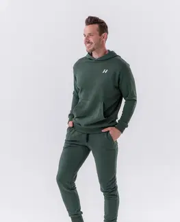 Pánske klasické nohavice Pánske tepláky Nebbia „Reset“ 321 Dark Green - XL
