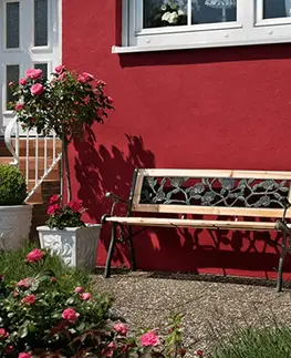 Záhradné lavice Záhradná lavička, čierna/prírodná, FAIZA