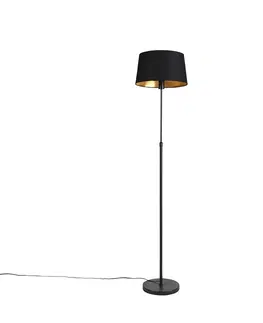 Stojace lampy Stojacia lampa čierna s čiernym tienidlom nastaviteľná 35 cm - Parte