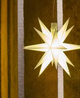 Vianočné svetelné hviezdy STERNTALER LED hviezda exteriér 18-cípa Ø 12 cm batéria biela