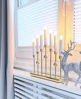 Vianočné osvetlenie do okien STAR TRADING Svietnik Gustavo 7-pl. zlatý