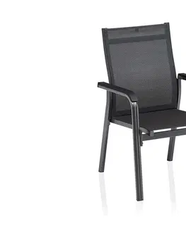 Stoličky Basic+ Premium D záhradná jedálenská stolička antracitová