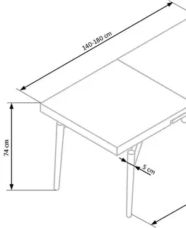 Jedálenské stoly Rozkladací jedálenský stôl CAMBELL Halmar