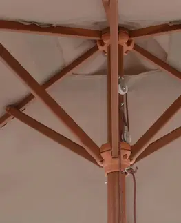 Slnečníky Záhradný slnečník s drevenou tyčou 150 x 200 cm Zelená