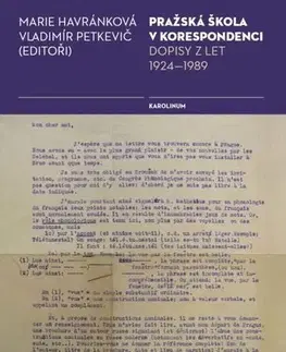Sociológia, etnológia Pražská škola v korespondenci - Marie Havránková,Vladimír Petkevič