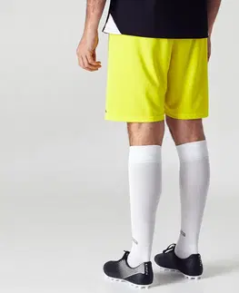 nohavice Futbalové šortky pre dospelých F100 žlté