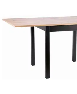 Jedálenské stoly POLIS rozkladací jedálenský stôl, dub Artisan / čierna