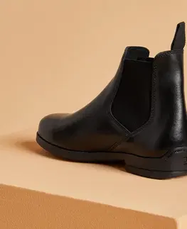 obuv Detská jazdecká obuv - perká 500 čierne
