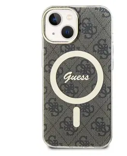 Puzdrá na mobilné telefóny Guess IML 4G MagSafe Zadný Kryt pre iPhone 15, brown 57983116693