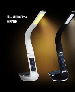 Stolové lampy Retlux RTL 203 Stolná LED lampa s displejom a Qi dobíjaním biela, 6 W