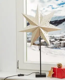 Vianočné svetelné hviezdy Markslöjd Stojaca hviezda Solvalla, výška 69 cm, zlatá