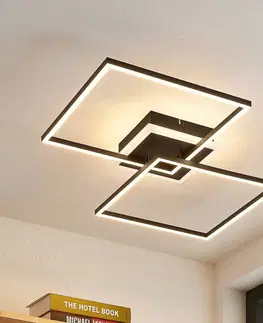 Stropné svietidlá Lindby Lindby Edani stropné LED, RGB stmievateľné, čierna