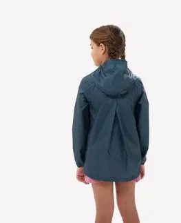 bundy a vesty Detská turistická nepremokavá bunda so zipsom MH100 7-15 rokov