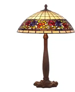Stolové lampy Artistar Stolná lampa Flora štýl Tiffany dole otvorená 64cm