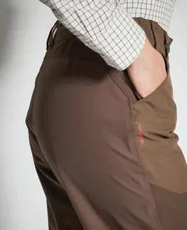 mikiny Dámske poľovnícke nohavice 500 nepremokavé hnedé