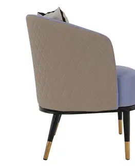 Stoličky Dizajnové kreslo, fialová/béžová, KALILA