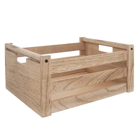 Úložné boxy Bednička drevo dekorácia A NATURAL 36x26x16 cm