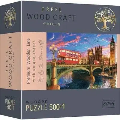 500 dielikov Trefl Drevené puzzle Westminsterský palác, Big Ben, Londýn 501 Trefl
