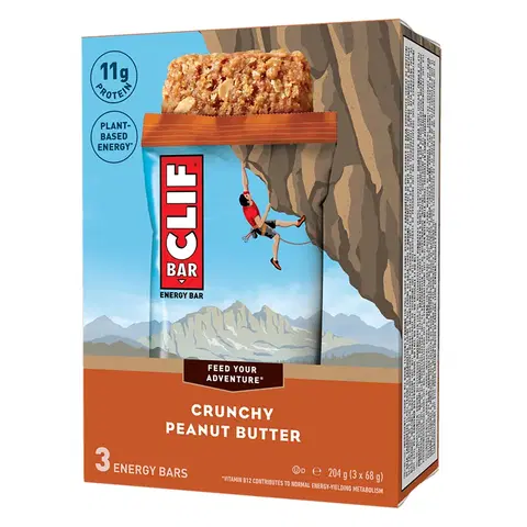 činky Energetická tyčinka Clif Bar Crunchy arašidové maslo 3 ks (68 g)