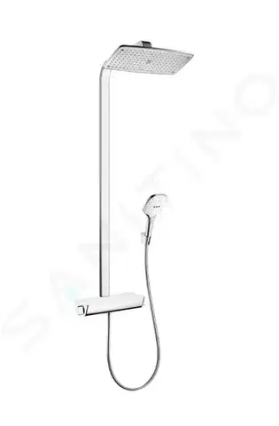 Kúpeľňové batérie HANSGROHE HANSGROHE - Raindance Select E Sprchový set Showerpipe 360 s termostatom, EcoSmart 9 l/min, biela/chróm 27286400