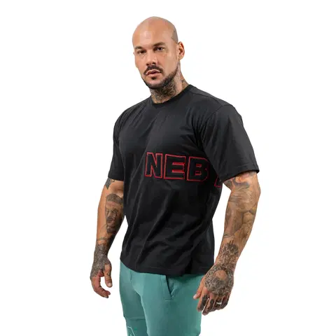 Pánske tričká Tričko s krátkym rukávom Nebbia Dedication 709 Black - XXL