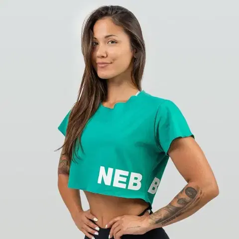Tričká a tielka NEBBIA Dámske tričko Crop Top Powerhouse Green  SS