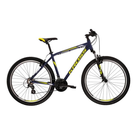 Bicykle Horský bicykel Kross Hexagon 2.0 27,5" - model 2022 tmavo modrá/limetová/šedá - S (17", 165-174 cm)