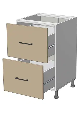 Kuchynské skrinky dolná skrinka so zásuvkami š.50, v.82, Modena LD11S5082, grafit / šedá činčila