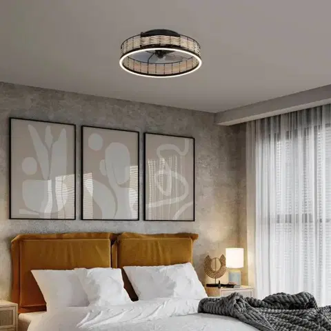 Stropné ventilátory so svetlom EGLO EGLO Frana stropné LED svetlo s ventilátorom