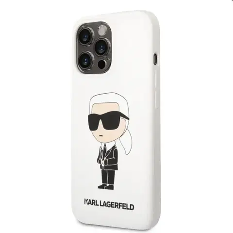 Puzdrá na mobilné telefóny Zadný kryt Karl Lagerfeld Liquid Silicone Ikonik NFT pre Apple iPhone 13 Pro, biela 57983112377
