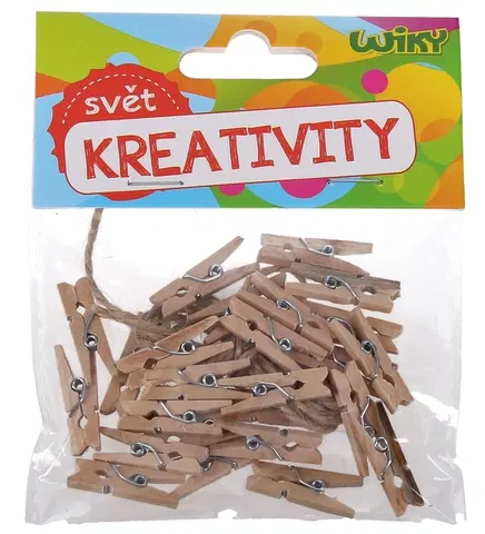 Kreatívne a výtvarné hračky WIKY - Štipce drevené 3,5cm 15ks