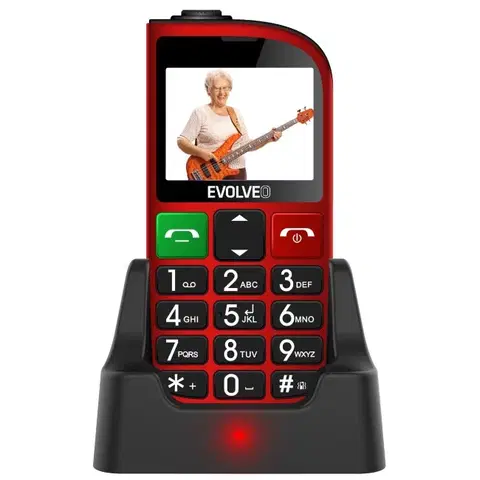 Mobilné telefóny Evolveo EasyPhone FM, Red + nabíjací stojan - SK distribúcia