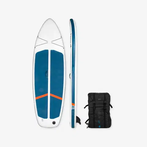 vodné športy Nafukovací skladný paddleboard Compact L pre začiatočníkov bielo-modrý