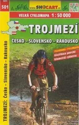 Voda, lyže, cyklo Trojmezí Česko - Slovensko - Rakousko cyklomapa 1 : 50 000