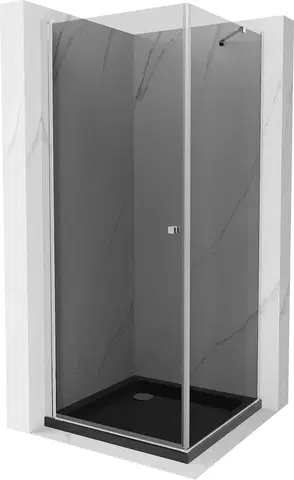 Vane MEXEN/S - Pretória sprchovací kút 100x100 cm, grafit, chróm + sprchová vanička vrátane sifónu 852-100-100-01-40-4070