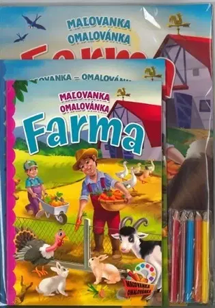 Nalepovačky, vystrihovačky, skladačky Komplet Farma (2 maľovanky+2 aktivity zošity + farebné ceruzky)
