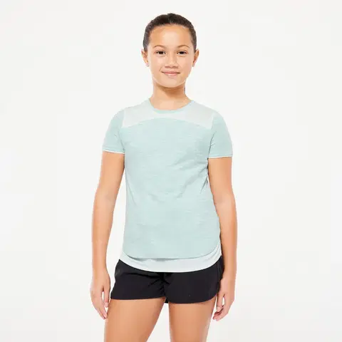 nohavice Dievčenské tričko 2v1 tyrkysovo-zelené