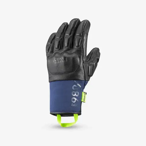 rukavice Detské lyžiarske rukavice 980 do klubu alebo na preteky s vystuženými prstami čierno-modré
