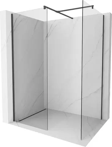 Sprchové dvere MEXEN/S - Kyoto Sprchová zástena WALK-IN 180 x 105 cm, transparent, čierna 800-180-202-70-00-105